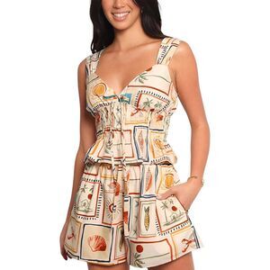 Esea Womens  2Pc Linen-Blend Top & Short Set